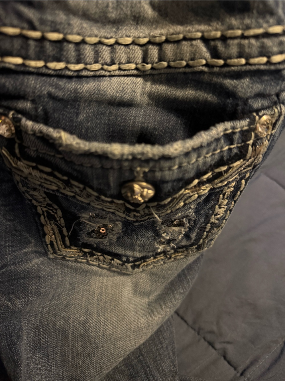 Miss Me Dark Wash Denim Jeans with Embroidered Waistband - Picture 9 of 15